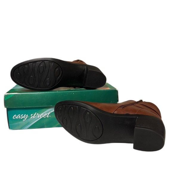 Easy Street Brown Ankle Boots with Zipper - Picture 8 of 9